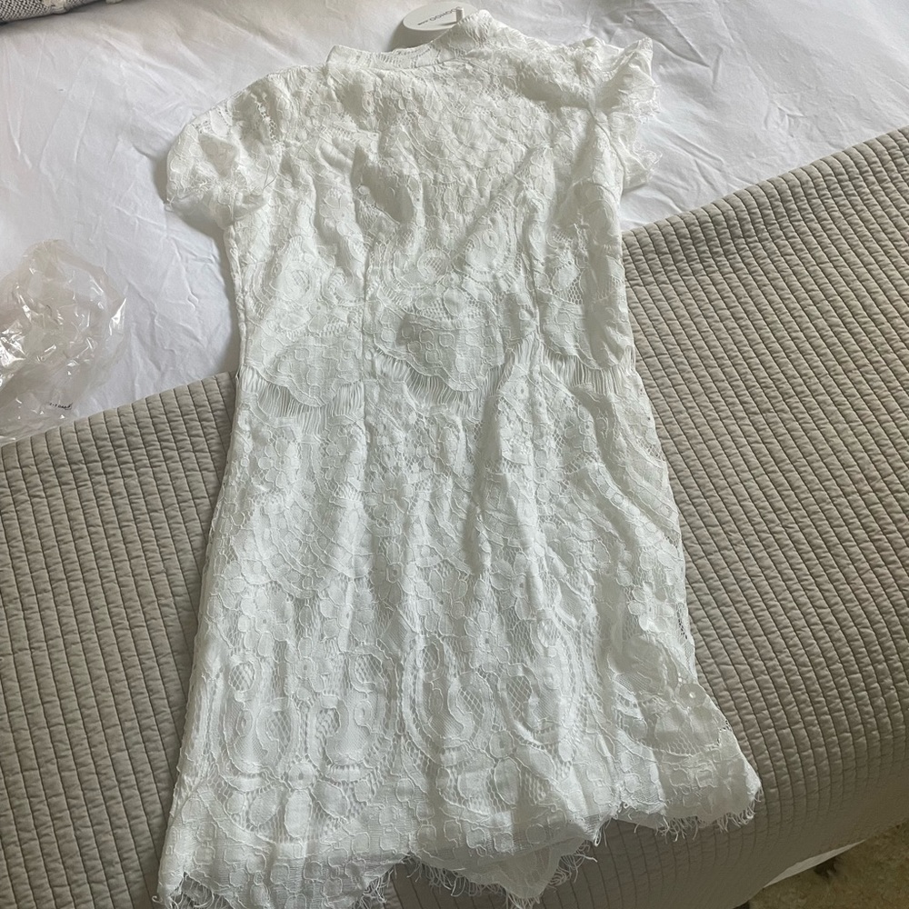 boohoo white lace dress